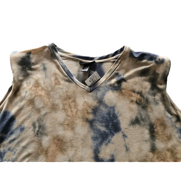 Ashley Stewart New With Tags Tie Dye Women's Dress Size 22 / 24 W Tan Blue, Grey - Picture 16 of 16